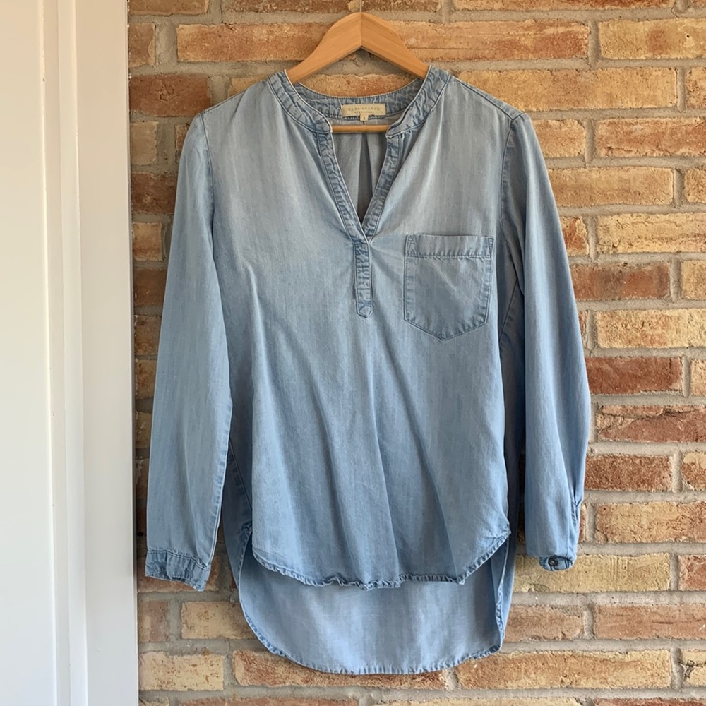 Side Stitch chambray blouse